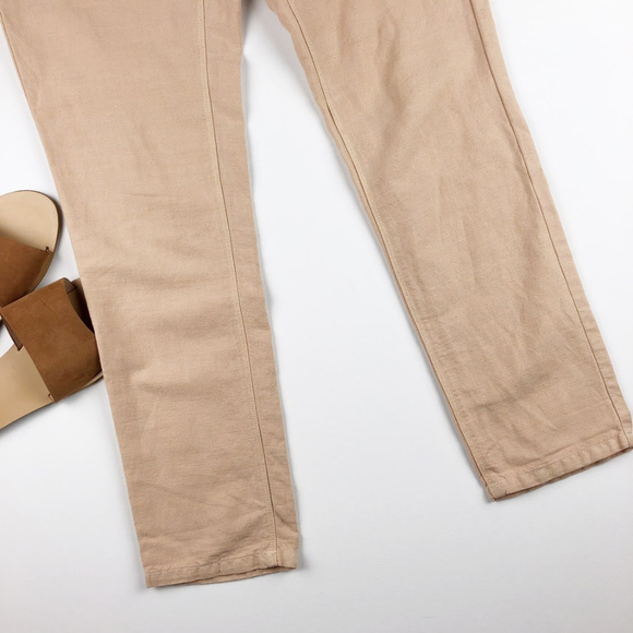 Madewell Rivington Trousers Linen Pink Salmon W 30 - Picture 4 of 8